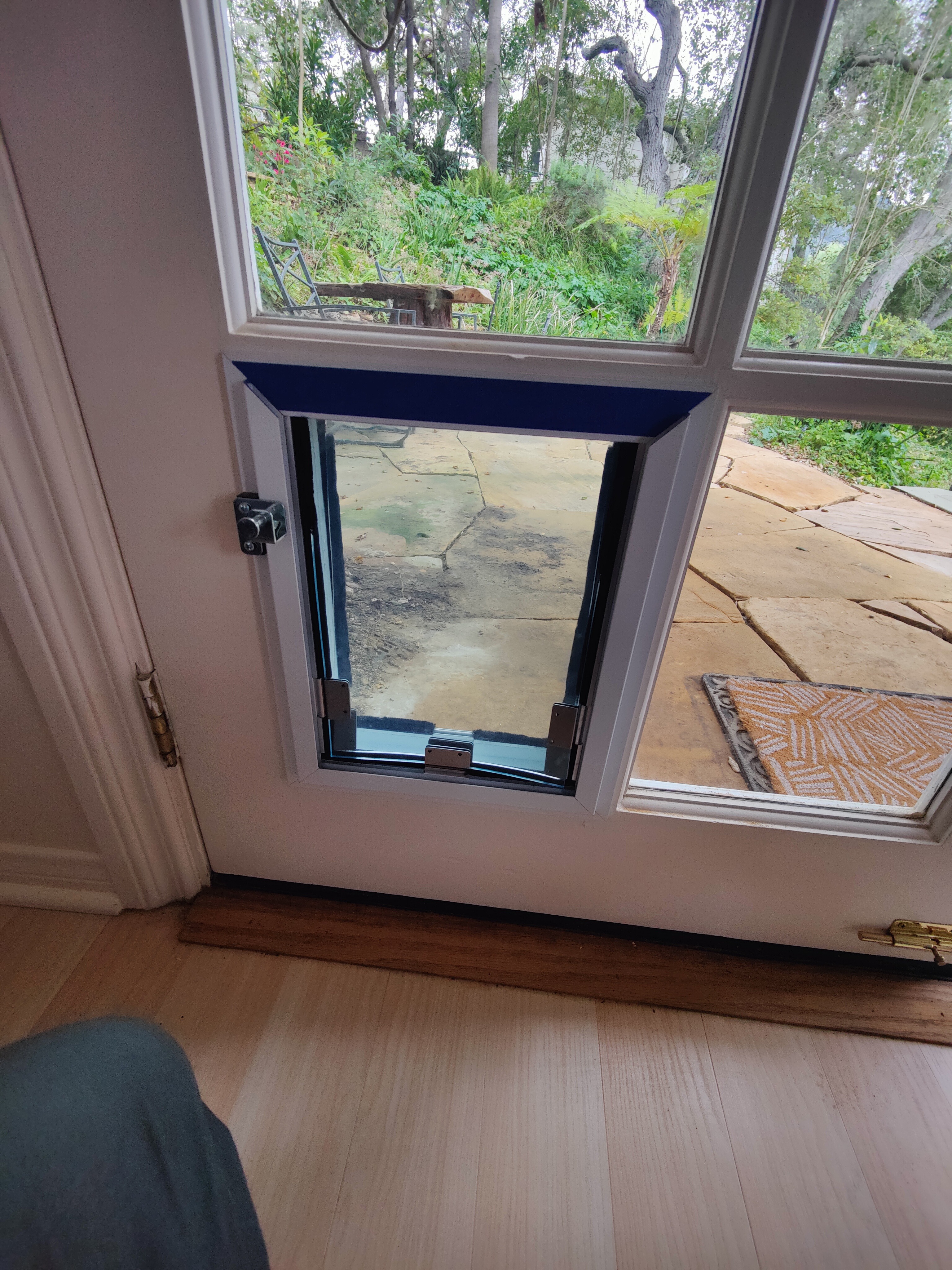 Completed pet door installation by Bravo Services